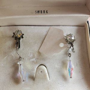 Vintage Rhinestone & Crystal Clip On Earrings